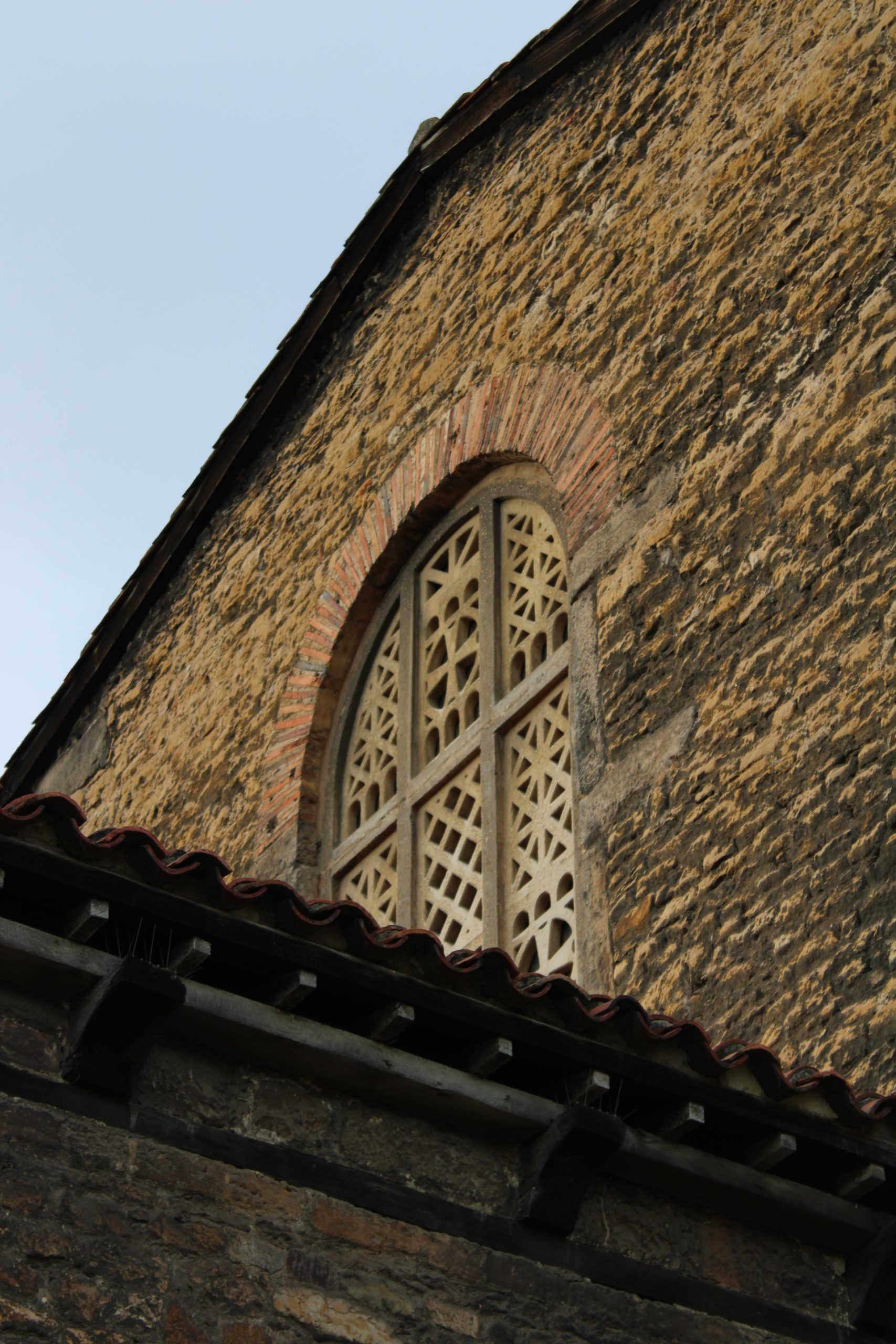 Detail of one of the windows of San Julián de los Prados