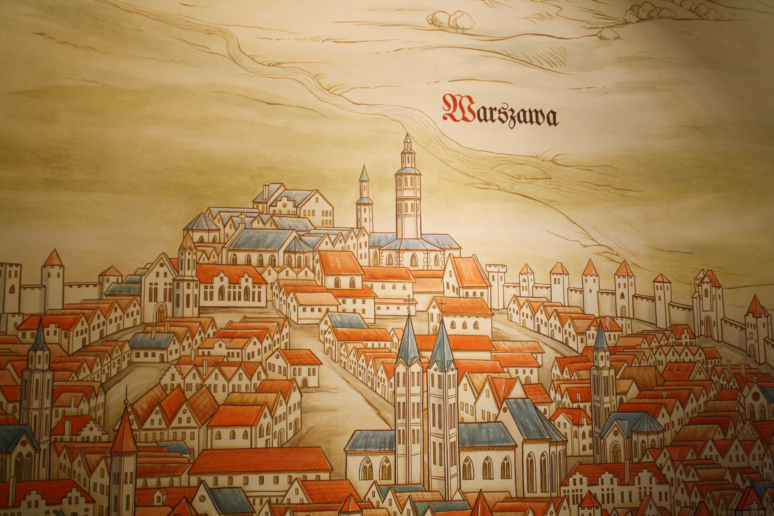 Illustration of historic Warsaw