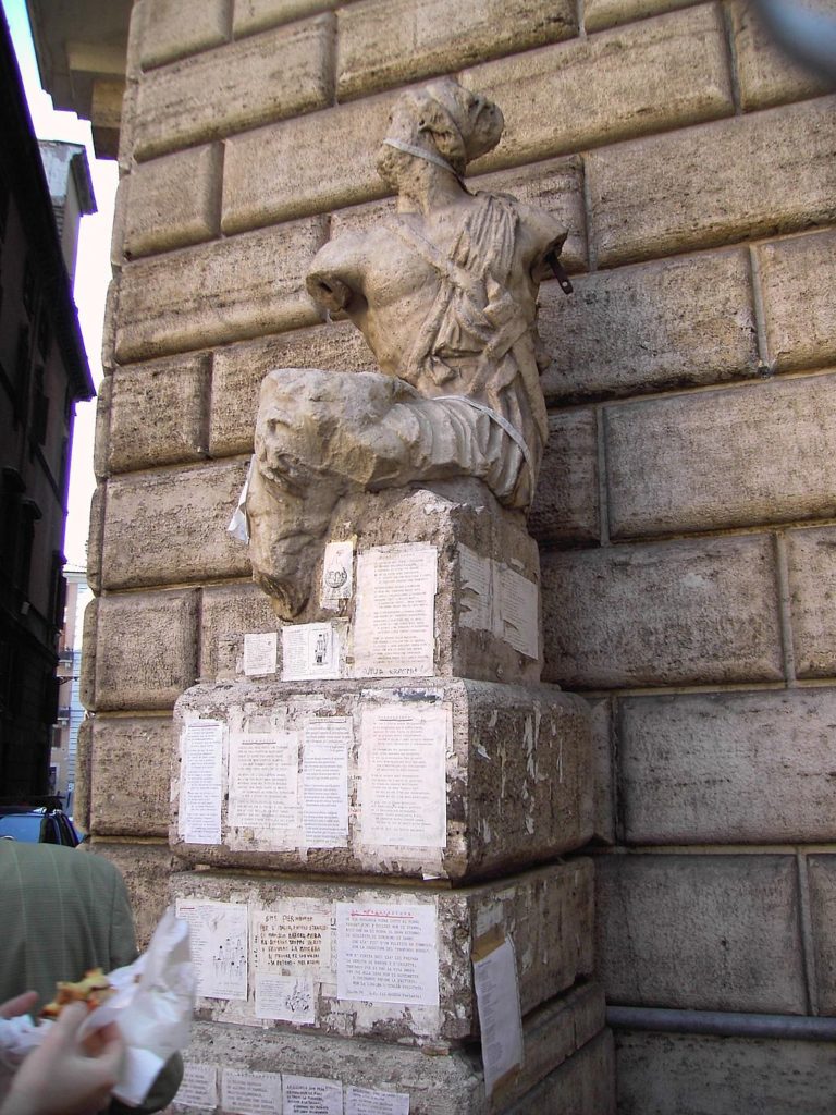 pasquino, talking statue of rome