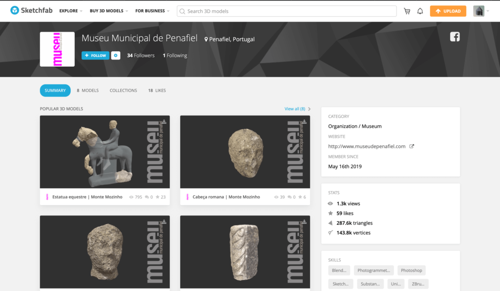 Web for the 3D materials of Penafiel