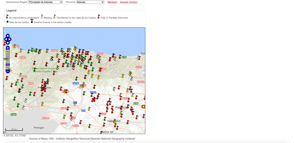 Common burials map