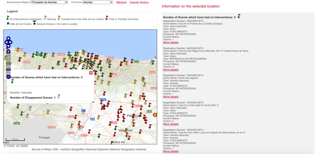 Common burials map