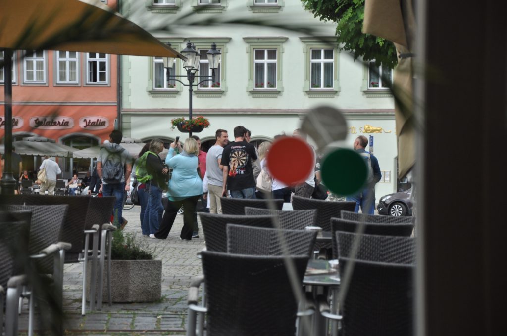 German tourists in the Naumburg main square