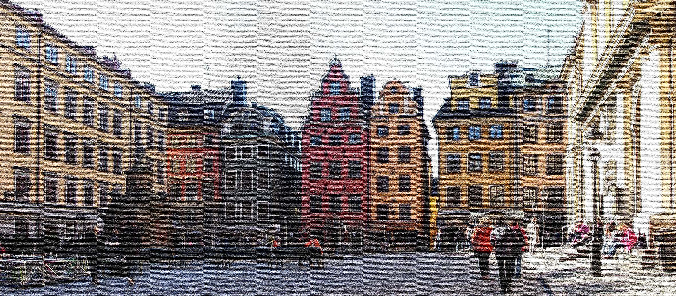 View of the historic town square and the historic well