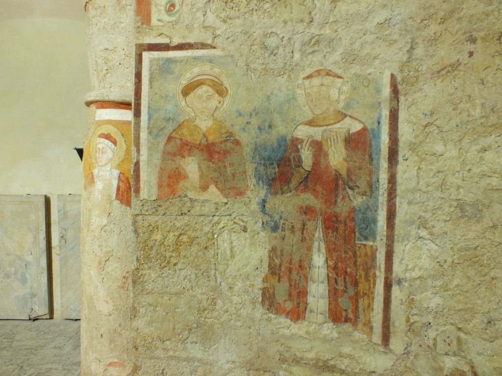 The frescoes inside the chirch of Saints Cosma and Damian