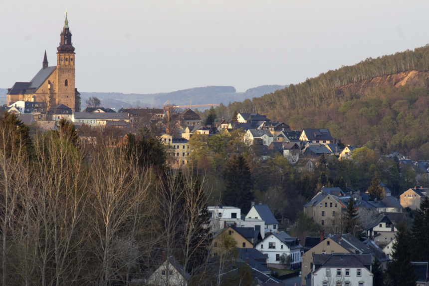 A landscape view of Schneeberg, Germany