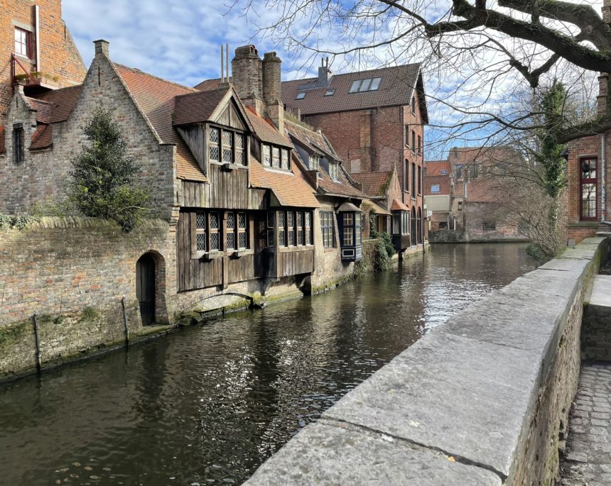 Houses next to a canal