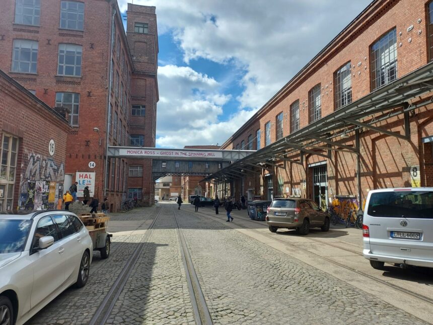 Street in the industrial complex of Spinnerei, Leipzig