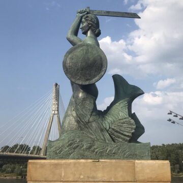 Mermaid statue on the banks of the Vistula
