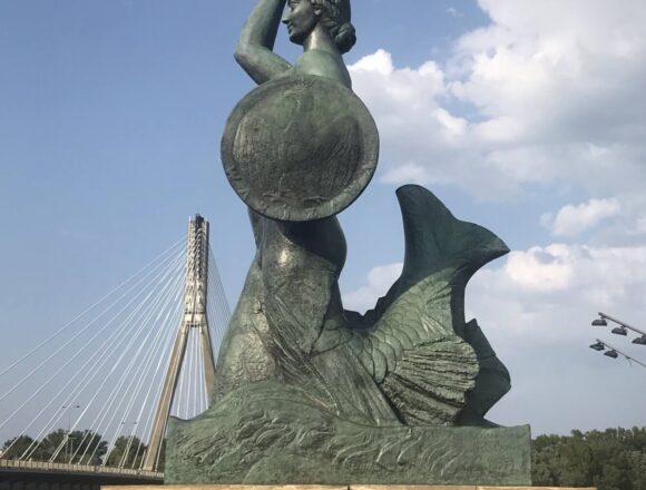 Mermaid statue on the banks of the Vistula