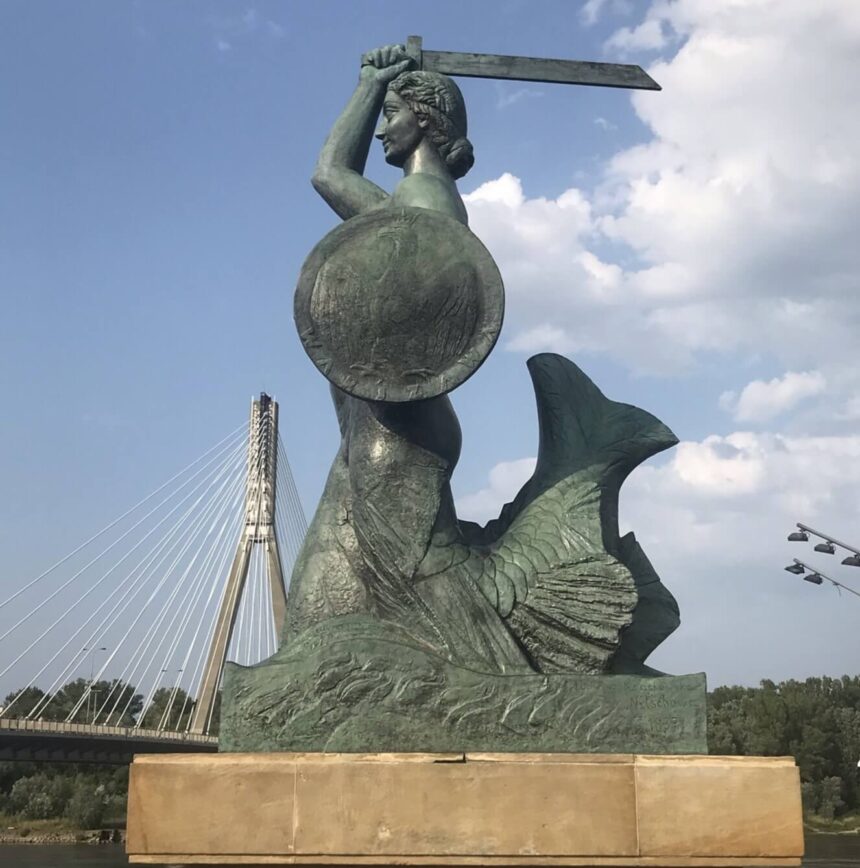 Mermaid statue on the banks of the Vistula